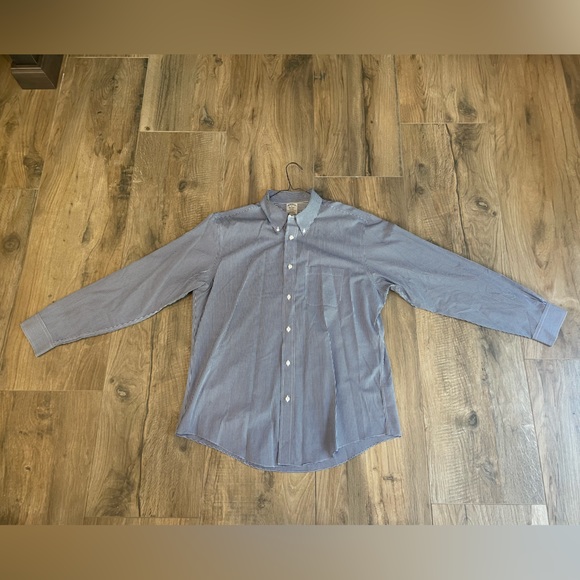Brooks brothers regent blue and white checkered button down men’s shirt size xl - Picture 1 of 4